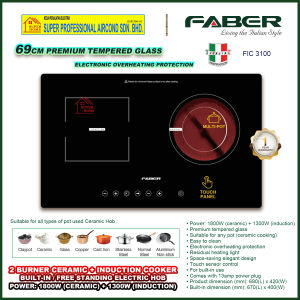 Faber Electric Hob FIC 3100 C Built-in Ceramic & Induction Cooker Hob FIC3100C ((Build-in / Free Standing))