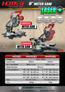 HOMAI INDUSTRIAL MITER SAW 8" (HM9083)
