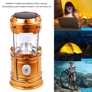 โคมไฟแค้มปิ้ง ตะเกียงโซล่า+ไฟฉาย ตะเกียงไฟฉาย พลังงานแสงอาทิตย์ไฟฉาย ชาร์จไฟบ้านและโซล่าเซล์ Rechargeable ตะเกียงLED