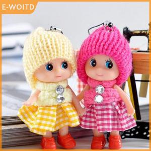 【E-WOITD】 6PCS Animals Key Chain Cute Fashion Kids Plush Dolls Keychain Soft Stuffed Toys