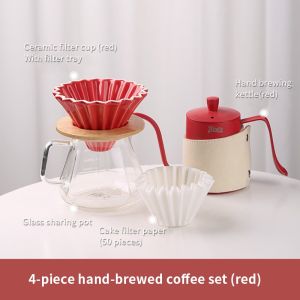 Bincoo ủ Tay Bình đựng cà phê Đặt Nhỏ Giọt Đặt Thép Không Gỉ miệng dài Và Hẹp Ấm Đun Nước Với cốc lọc Cho Gia Đình Và Văn Phòng 350Ml
