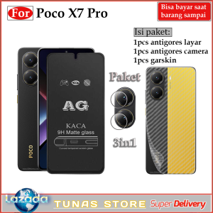Paket 3in1 Tempered Glass Xiaomi Poco X7 Pro Ceramic Matte Anti spy Screen Protector Tg Anti Pecah