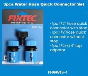 FIXTEC Easy-Connect ABS Quick Adapter Set for Garden Hose Systems - Durable Outdoor Water Distribution Tool FHGW07