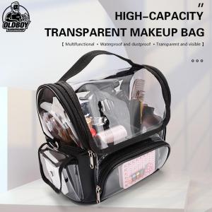 [Removable Inner Support] PVC Travel Make-Up Artist Cosmetic Bag Large Capacity Transparent Toiletries Bag