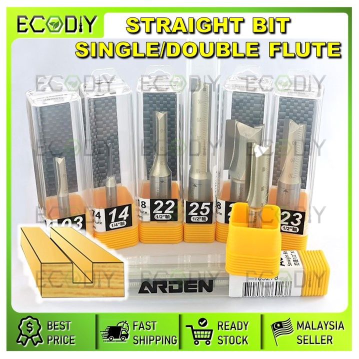 ECODIY🇲🇾 ARDEN Router Bit Straight Bit Single Flute or Straight Bit