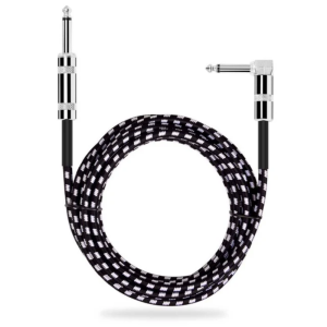 PLAYOU Guitar Cable 10 ft Electric Instrument Cable Bass Amp Cord for Electric Guitar Audio 1/4" Right Angle to Straight