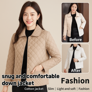 Cotton Jacket Fashion Down Jacket Light and Soft Light and Thin Stand-up Collar Spring and Autumn