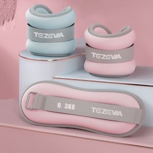 VEROM 1 Pair ทรายที่เต็มไป สร้อยข้อมือสำหรับยกน้ำหนัก ป้องกันเหงื่อ ระบายอากาศได้ ฟิตเนสที่มีน้ำหนัก นุ่มนวล โยคะ ตุ้มน้ำหนักข้อเท้า ฝึกโยคะ