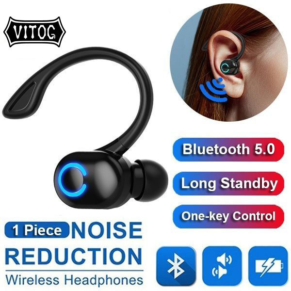 VITOG Wireless Bluetooth Headset Business Hands Free Headphones  Earphones IPX4 Waterproof Sport Earbuds With Microphone 110mah Lazada PH - Main Image