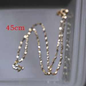 Japanese & Korean Style Lip Kiss Shape Necklace Clavicular Chain Sterling Silver Plated with 14K Gold Simplicity Glitter