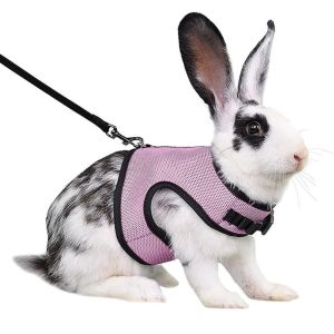 CUTE ELVES Breathable Rabbit Harness and Leash Set Mutil-Colors Stylish Pet Harness Escape Proof Adjustable Pet Chest Strap Small Animal