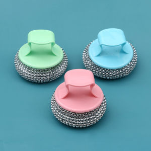 【10Pcs】COD Steel Wire Ball Cleaning Brush With Long/Short Handle Kitchen Protect Your Hands