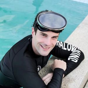 SPUNO Tempered Glass Diving Single Lens Oval Shape Swimming Classic Leakproof Diving Diving