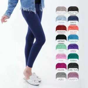 Legging wanita / Celana panjang wanita / Legging wanita panjang std / Legging Spandek Polos warna navy Std & Jumbo