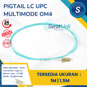 SeratLink Pigtail LC UPC Multimode OM4 2mm – Kabel Fiber Optik 1m-15m Presisi & Cepat