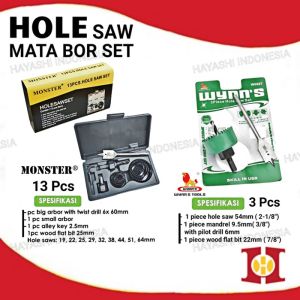 Hole Saw Holesaw Kit Set Mata Bor Pelubang Kayu Pipa PVC