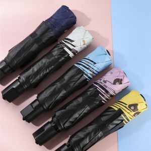 พร้อมส่งในไทย🎌(แถมฟรี!! ถุงใส่ร่มเปียก) ร่ม กันUV ลายผลไม้🍉ลายหมีบราวน์ พับ 3ตอน ด้านในเป็นสีดำ น้ำหนักเบา กะทัดรัด พกพาสะดวก 