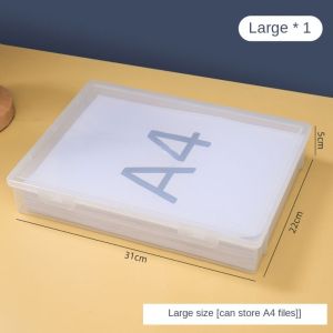 DADOMYD Square Shape Document Organizer Clear Plastic A4 Organizing Box Dust Proof Certificate File Container