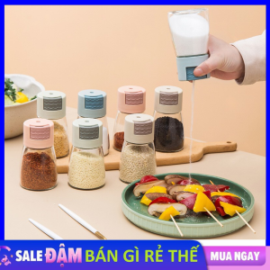 Hũ Gia Vị Thủy Tinh Kèm Thìa Điều Chỉnh Dài Ngắn 280ml - Lọ Gia Vị Có Gioăng Cao Su Chống Ẩm Cao Cấp