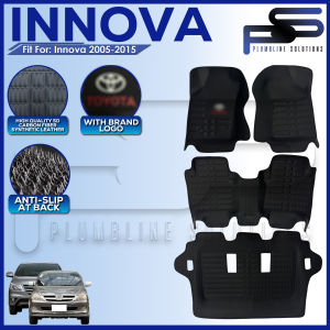 TPE / 5D Deep Dish Matting for Toyota Innova V G J E 2005 - 2015 / 2016 - Onwards OEM Deep Dish Matting Accessories Accessory /Toyota Innova Accessories / Plumbline Solution Floor Liner Car Carbon Fiber Diamond