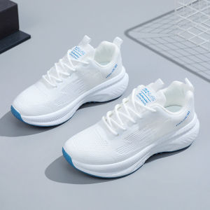 Womens white shoes thick-soled lightweight running shoes fashionable spring breathable sports shoes for women