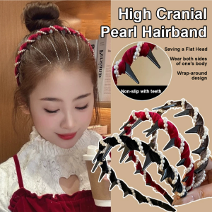 Velvet Wave Water Diamond Hairband 2025 New Womens Fluffy High Hairline Anti-slip Hair Clip Versatile Model Fashionable Hair Accessories