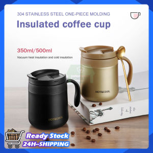 Thermos Flask Coffee Mug 350ML/500ML Portable Bottle With Lid Stainless Steel Double Wall Thickened Car Office Desktop Mug Leak Proof Mini Coffee Cup