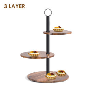 Locaupin Wooden Cupcake Stand Fruit Dessert Table Cookie Display Serving Platter Birthday Tea Party Tower Tray Holder