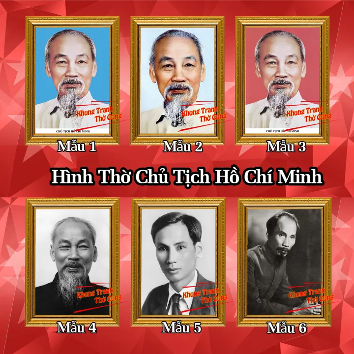 Tranh ảnh thờ Chủ tịch Hồ Chí Minh, Bác Hồ bền màu + Khung ảnh sáng đẹp ...