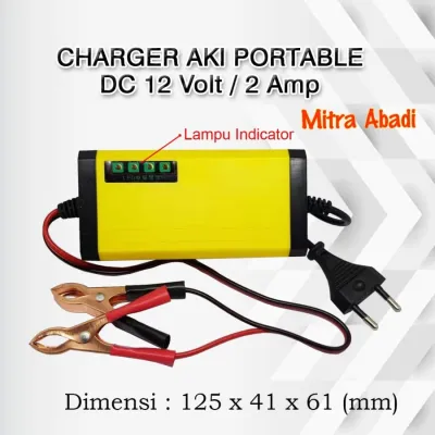 Charger Aki Portable DC 12V 2A / 2 Ampere