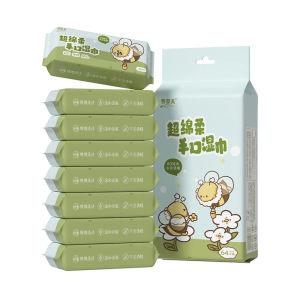 Multipurpose Disposable Wet Tissues 𝟴 𝗕𝗔𝗚𝗦 / 𝗣𝗔𝗖𝗞 Mini Alcohol Free Children Baby Cleaning Wet Wipes Tisu Basah 湿纸巾