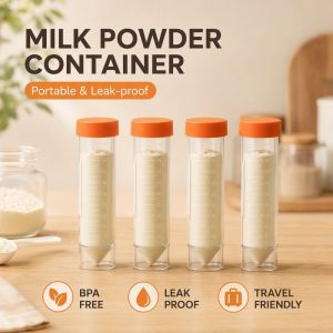Baby Milk Powder Container Set 4 Pcs BPA Free Travel Formula Snack Food Storage With Scale