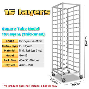 【Ready Stock】Stainless steel baking rack Baking rack Trolley rack stainless steel Trolley 15/6 Layer Bread cooling rack
