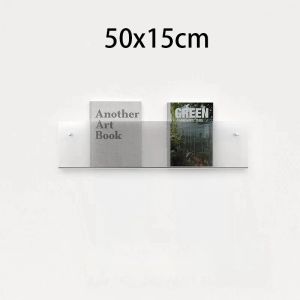Acrylic Floating Bookshelf Hanging Wall Shelf Literature Display Shelf Brochure Holder Magazine Wall Mount 10 Colors