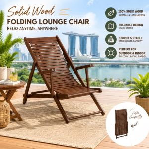 【SG Stock】Bamboo Folding Recliner Balcony Lunch Break Chair Summer Beach Backrest Cool Chair