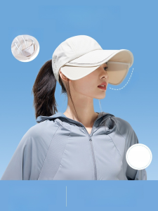 หมวกกันแดดปีกกว้างแบบยืดได้เต็มใบ ป้องกันแสงแดด