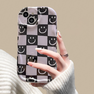 MOR Case Xiaomi Redmi A1 A2 9A 9C 10 4G 10 2022 10A 10C 12 12C 13C Note 10 4G 10S 13 4G Poco C40 C65 M5S Casing Wave Glow Motif Cute Chess Smile Cartoon Camera Protection