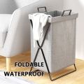 Dirty Clothes Storage Basket Large Laundry Hamper Home Folding Laundry Basket Organizer With Stand Grey Brown. 