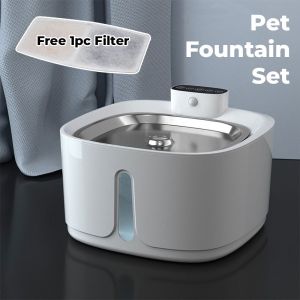 [SG Stock]Smart Pet Drinking Fountain - Stainless Steel Automatic Dispenser (Smart Sensor & 3.2L Capacity)