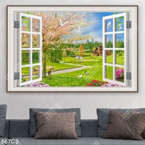 Tranh Cửa Sổ Tranh Dán Tường Cửa Sổ- Tranh trang trí tranh treo tường tranh treo phòng khách tranh treo phòng ngủ tranh treo tường 3D tranh nghệ thuật tranh phong thủy 567CS