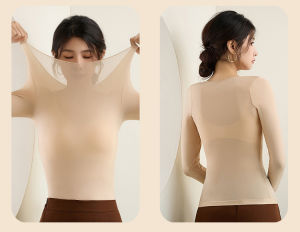 Thermal Underwear Shirt Women Ultra Thin/Skin-Friendly/Body Shaping/Self-Heating Base Layer/Comfy Slim Fit/Winter Autumn Daily Wear