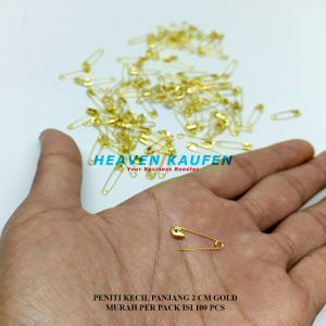 Peniti Kecil Panjang 2 cm Warna Gold Muda Tipis Murah Harga Per Pack isi 100 Pcs