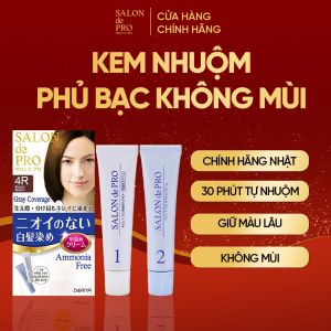 Kem nhuộm tóc phủ bạc cao cấp Salon de Pro - Màu 4R Nâu ánh tím Chính hãng Nhật Bản không mùi