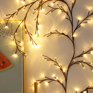 LED Rattan Wall Lights for Living Room Bedroom Ambient String Lights Home Decor