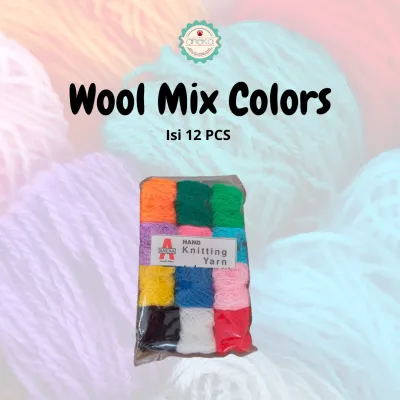 ANEKA - [PAKET] - Benang Rajut Wool / Wol Pack / Siet Yarn MIx Colors / Campur Warna
