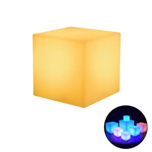 NLM Glowing Cube Square Stool LED Light Cube Seat Chair Waterproof Rechargeable Lighting Sitting Stool Multipurpose Lighting
