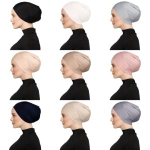 LONGB Elastic Hijab Caps Wrap Style Soft Modal Turban Hat  Accessories Islamic Headband Women Headwear