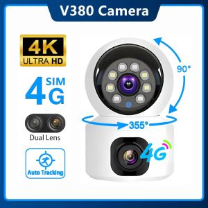 V380 HD Dual Lens 4G WiFi Camera Baby Monitor Auto Tracking Human Detect Home Security Surveillance PTZ Camera