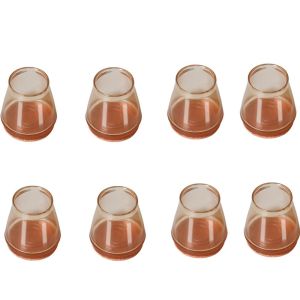 FLEURS 8pcs Round Chair Feet Cover Rubber Silicone Chair Leg Caps Transparent with Felt Chair Feet Pads Furniture