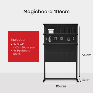 OCDEE™ MagicBoard DIY Storage System | Pegboard Shelf Home Office Organizer | Gaming Room Setup | Easy Installation